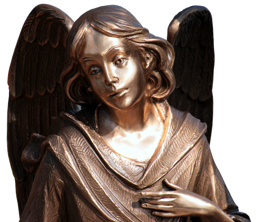 Bronze Angel Sculpture PNG Image