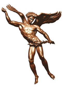 Bronze Angel Warrior Statue PNG Image