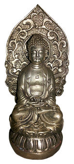 Bronze Buddha Statue Meditation Pose PNG Image