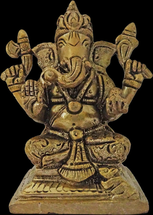 Bronze Ganesha Statue PNG Image