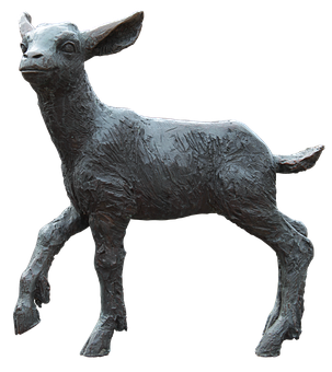 Bronze Lamb Sculpture PNG Image