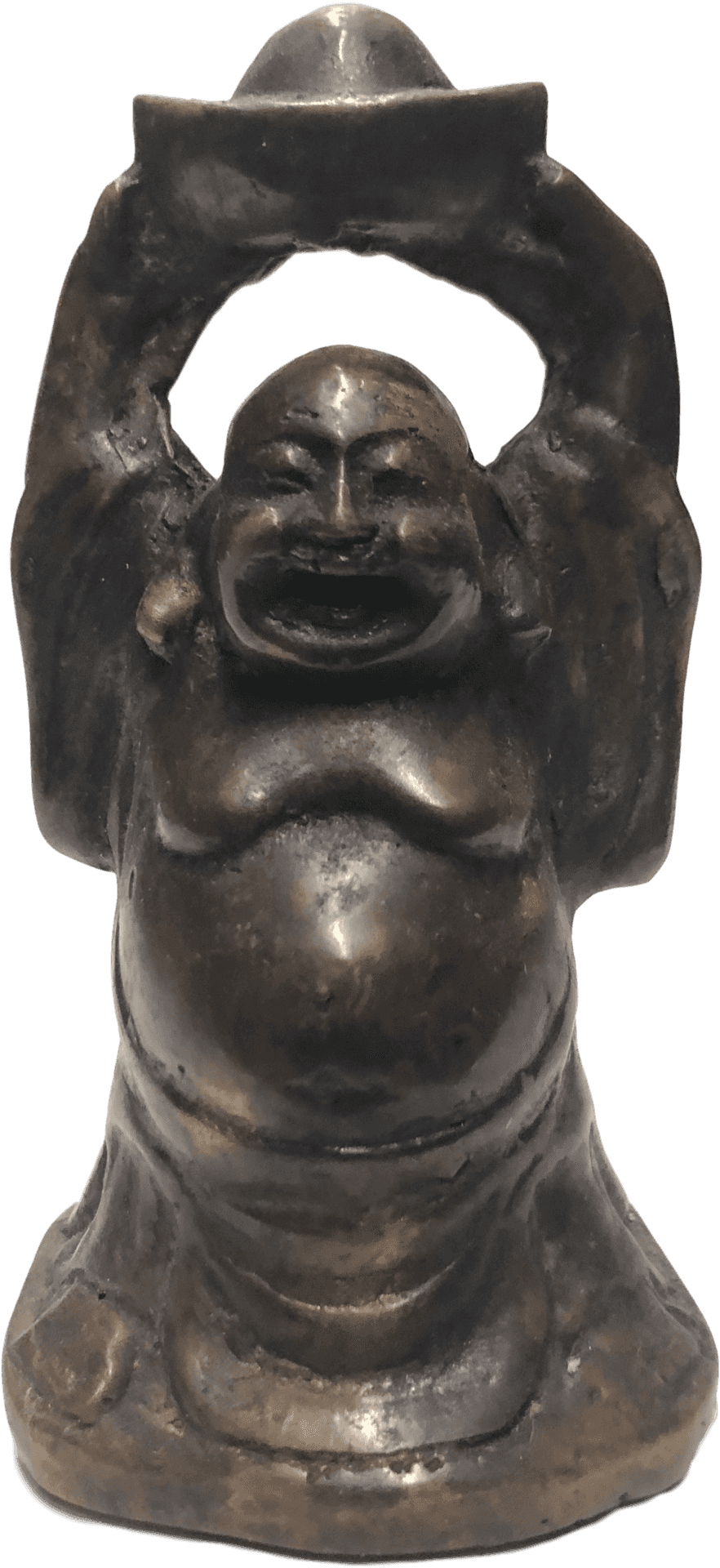 Bronze Laughing Buddha Statue PNG Image