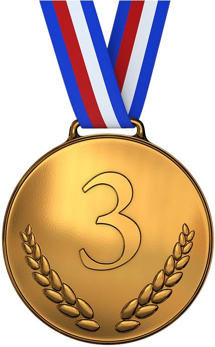 Bronze Medal Olympics Number Three PNG Image