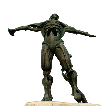 Bronze Muscle Anatomy Statue PNG Image