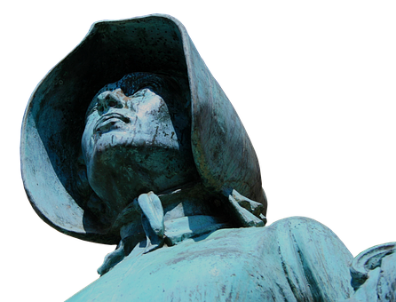 Bronze Sculpture Gazing Upward PNG Image