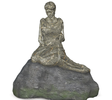 Bronze Sculpture Seated Woman PNG Image