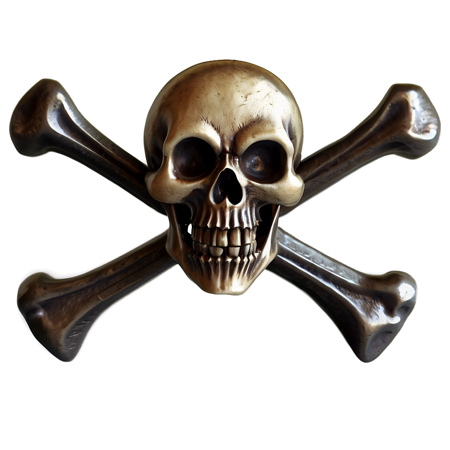 Bronze Skulland Crossbones Sculpture PNG Image