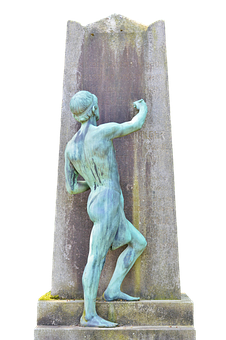 Bronze Statue Artistic Pose PNG Image