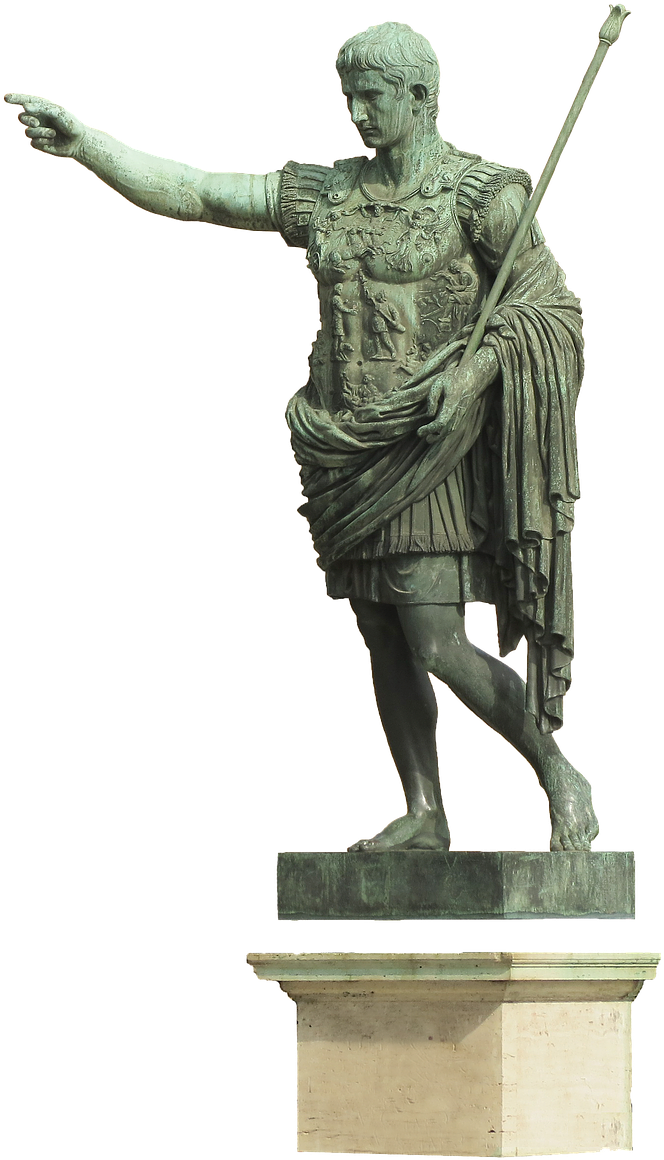 Bronze Statue Augustus Imperator PNG Image