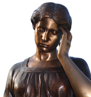 Bronze Statue Contemplative Figure.jpg PNG Image