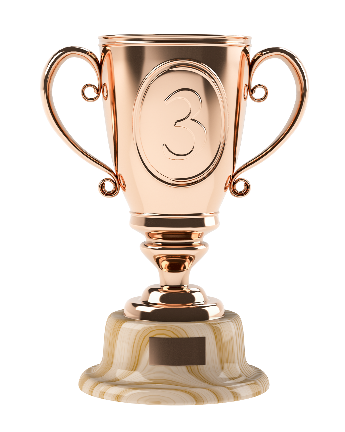 Bronze Third Place Trophy PNG Image