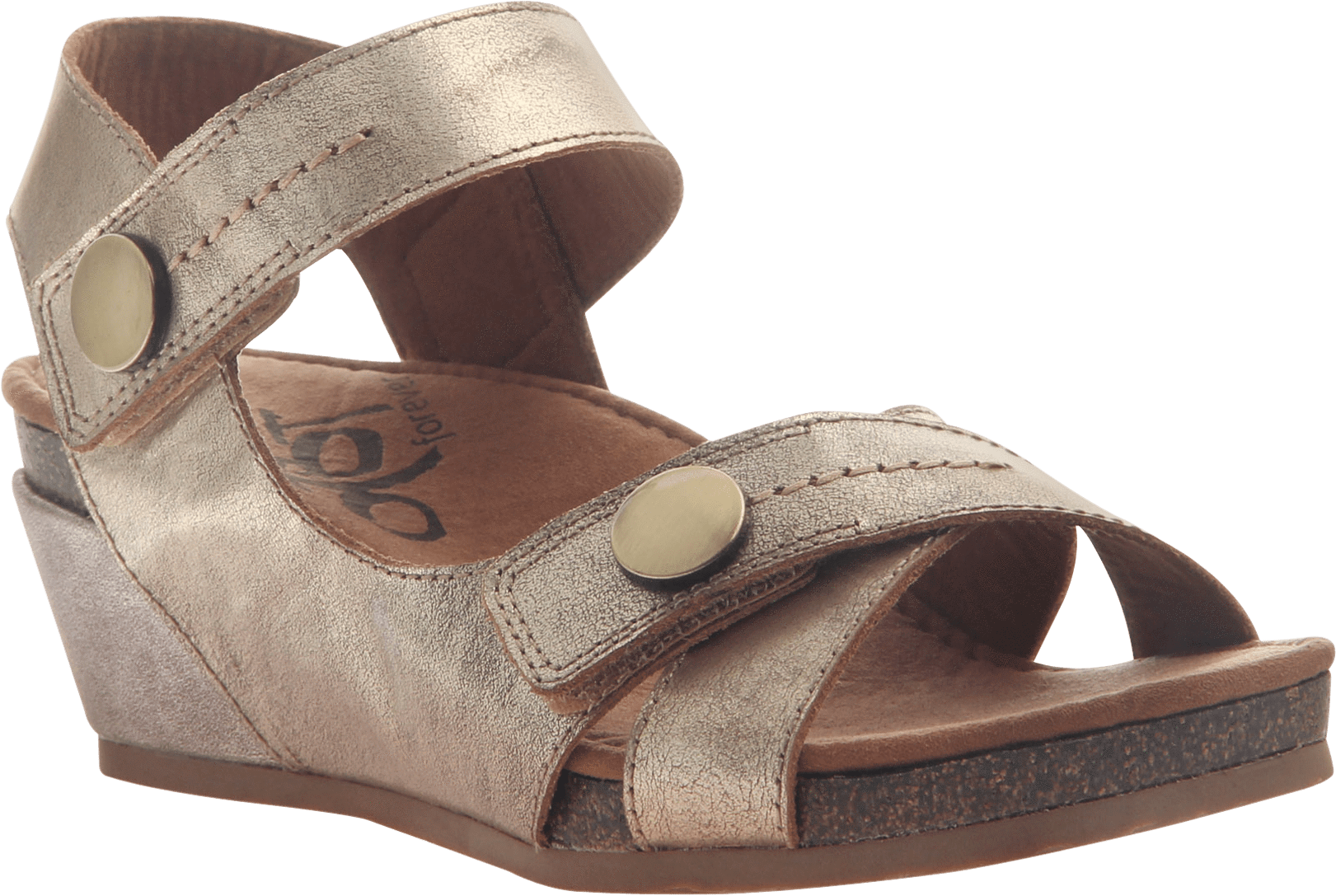 Bronze Wedge Sandal Side View PNG Image