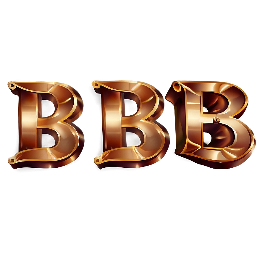 Bronzed Letter B Design Png 06202024 PNG Image