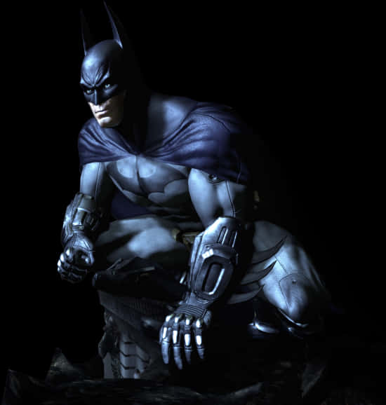 Brooding Batman Night Vigil PNG Image