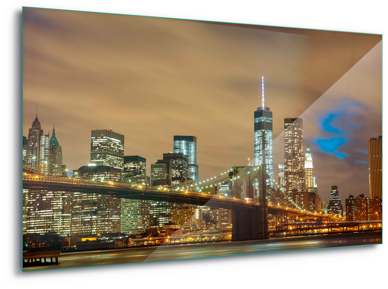 Brooklyn Bridge Night Skyline PNG Image