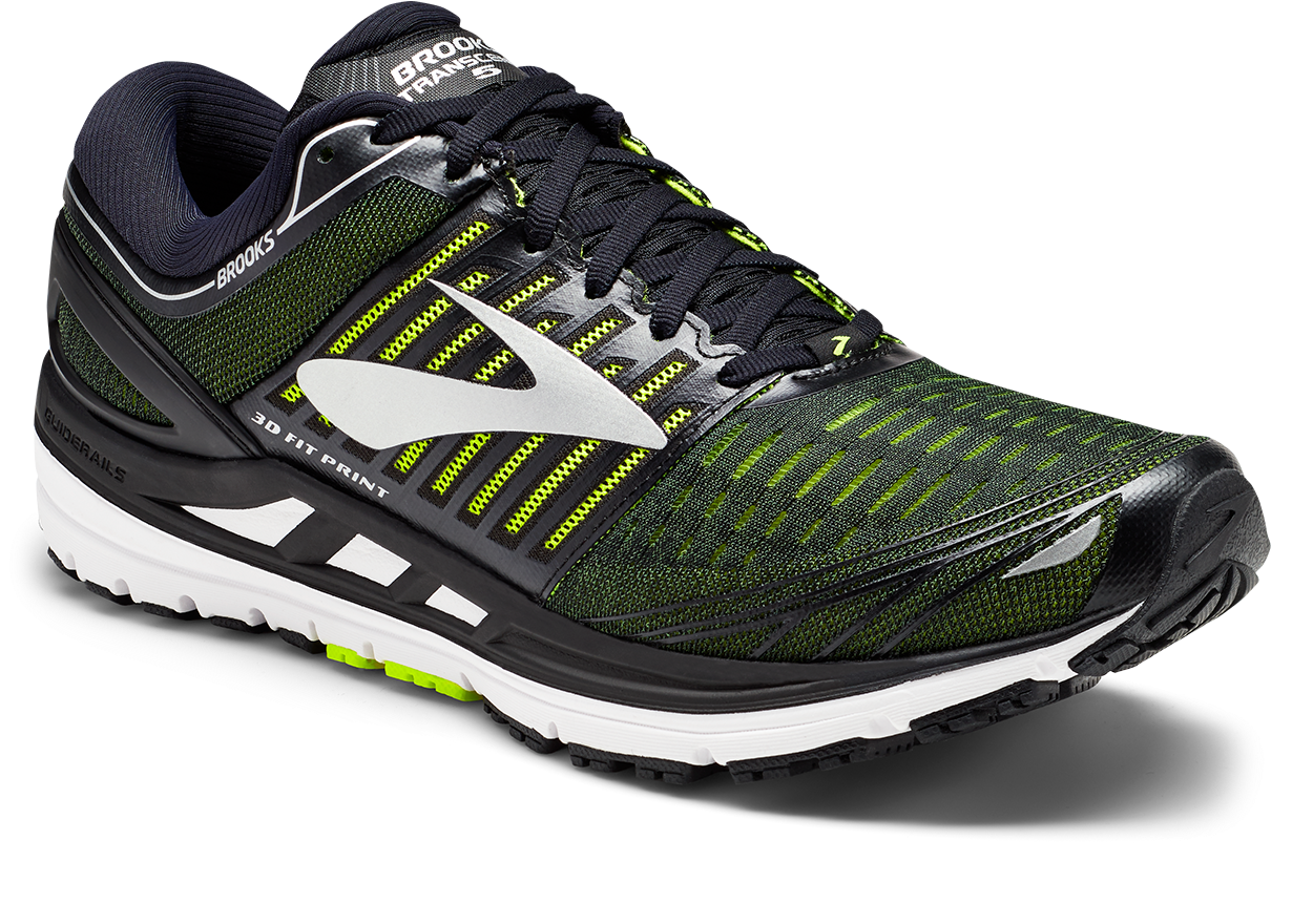 Brooks Running Shoe Green Black PNG Image