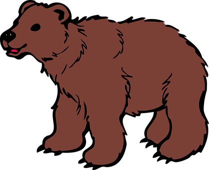 Brown Bear Illustration PNG Image