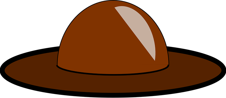 Brown Bowler Hat Vector PNG Image