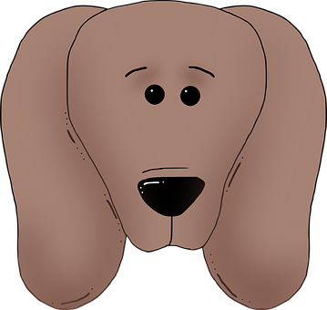 Brown Cartoon Dog Face PNG Image