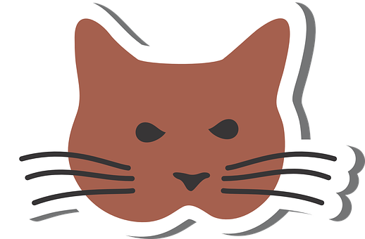 Brown Cat Graphic Sticker PNG Image