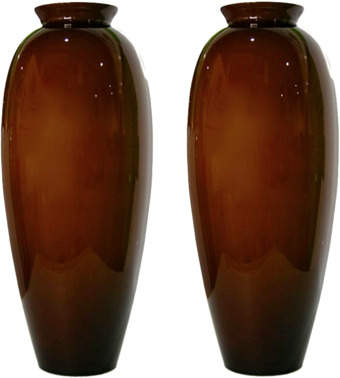 Brown Ceramic Vase Duplicate Views PNG Image