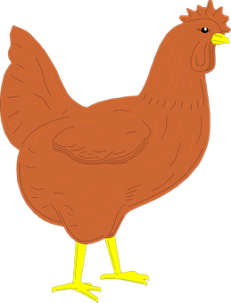 Brown Chicken Illustration PNG Image