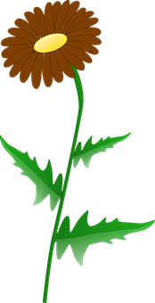 Brown Daisy Illustration PNG Image