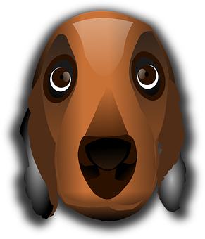 Brown Dog Face Illustration PNG Image