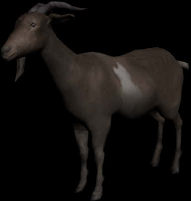 Brown Goat Dark Background PNG Image