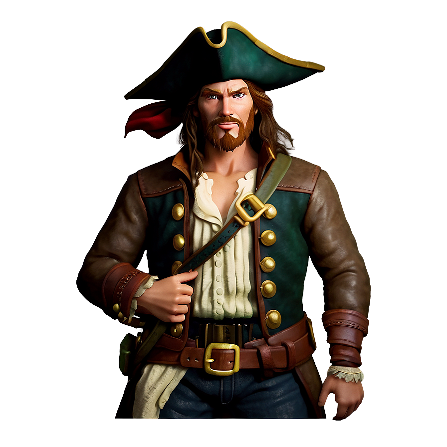 Brown Hair Pirate Captain Png Xin18 PNG Image