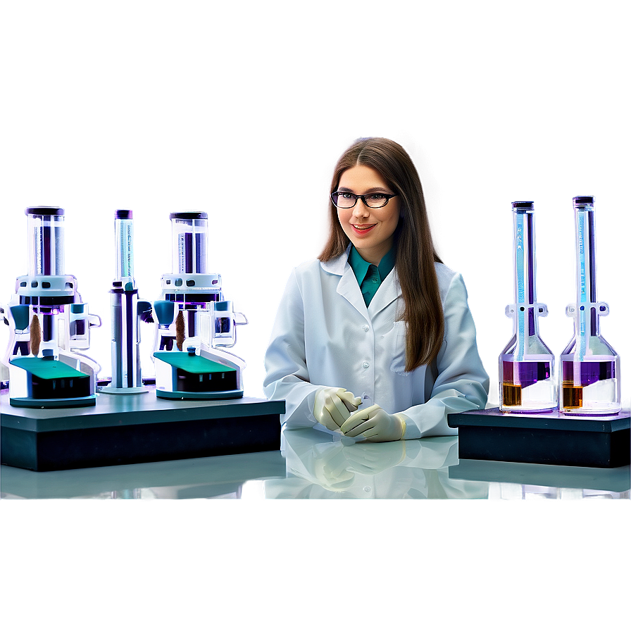 Brown Hair Scientist In Lab Png 05252024 PNG Image