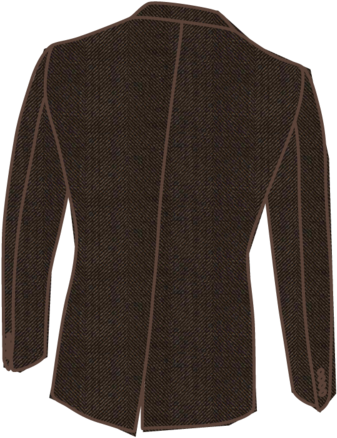 Brown Herringbone Blazer Back View PNG Image