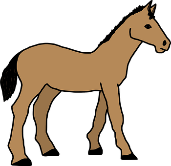 Brown Horse Silhouette Graphic PNG Image