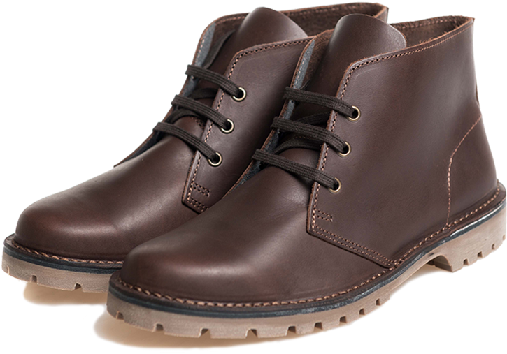 Brown Leather Ankle Boots PNG Image