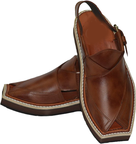 Brown Leather Chappals PNG Image