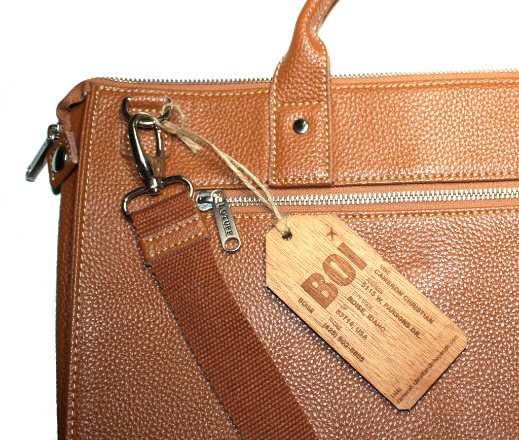 Brown Leather Luggage Detail PNG Image