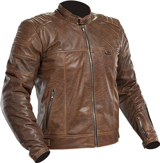 Brown Leather Motorcycle Jacket PNG Image