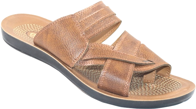 Brown Leather Sandal Side View PNG Image