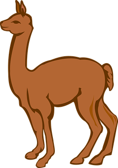 Brown Llama Vector Illustration PNG Image