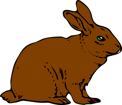 Brown Rabbit Illustration PNG Image