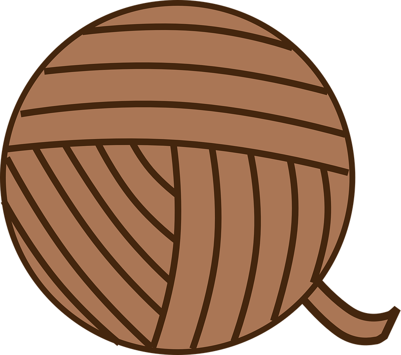 Brown Yarn Ball Illustration PNG Image