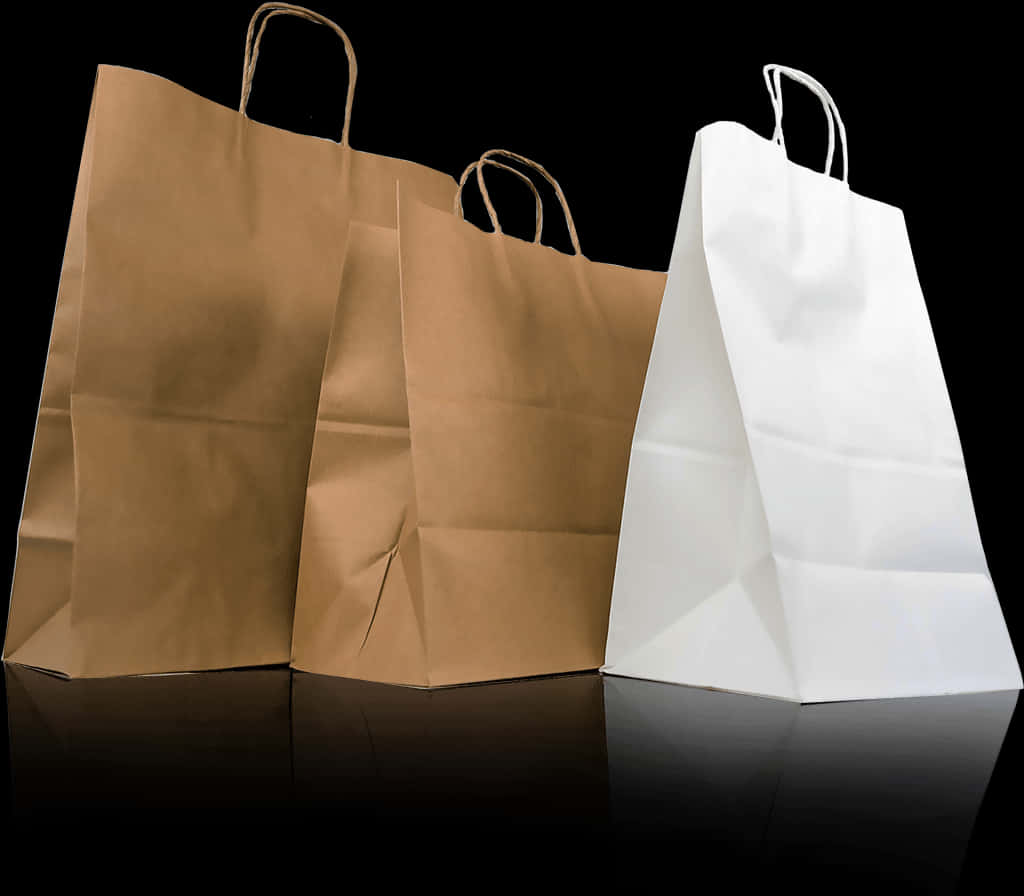 Brownand White Paper Tote Bags PNG Image