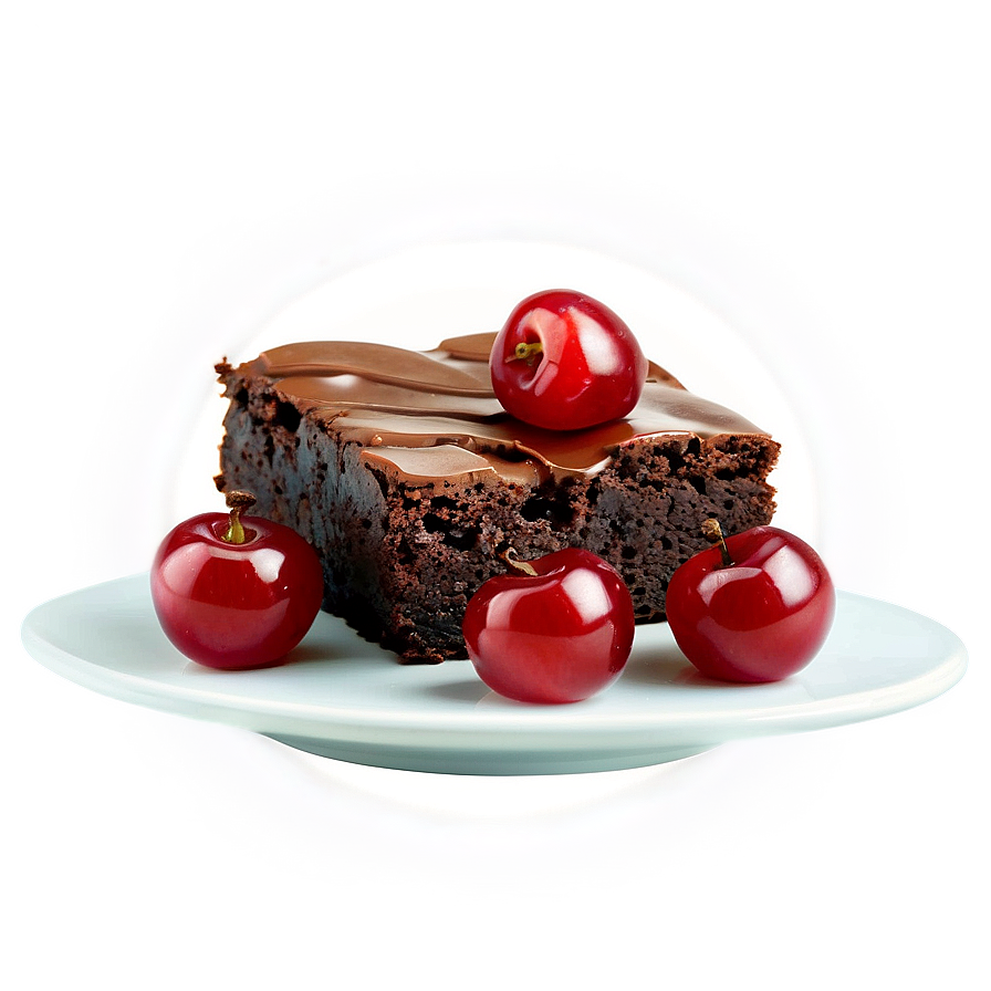 Brownie With Cherries Png Jtk PNG Image