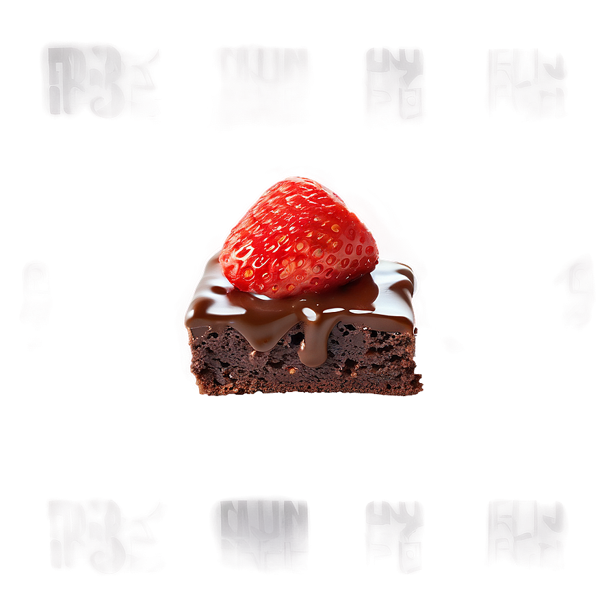 Brownie With Strawberries Png Mtl PNG Image