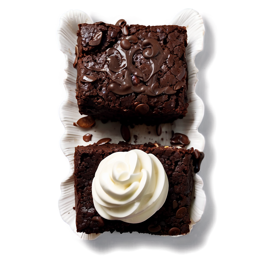 Brownie With Whipped Cream Png Ijs PNG Image