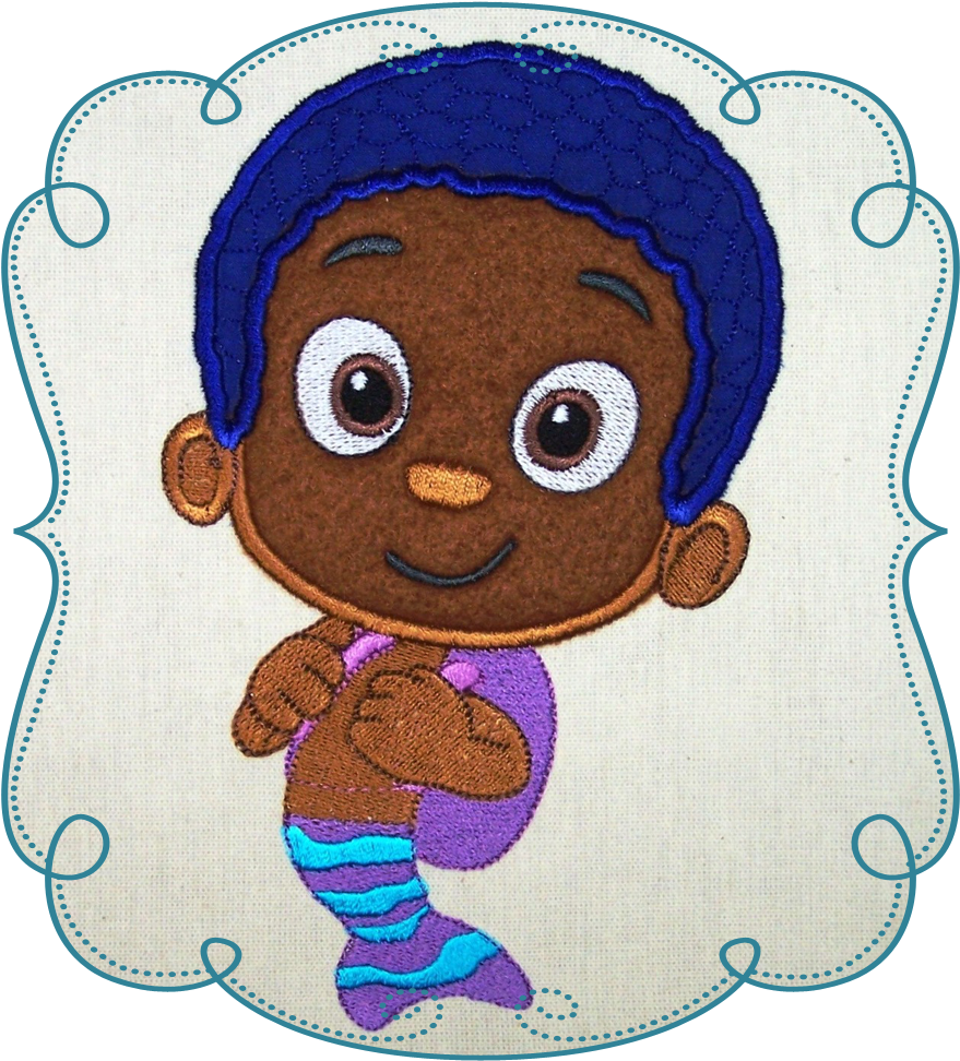 Bubble Guppies Embroidered Character PNG Image