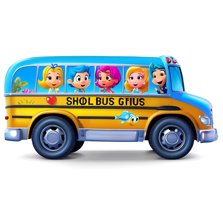 Bubble Guppies School Bus Png 06112024 PNG Image