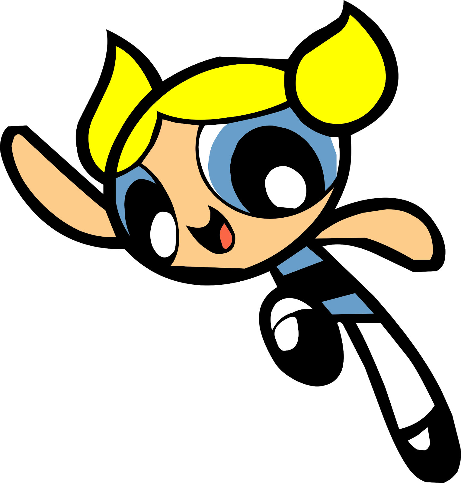 Bubbles Powerpuff Girls Flying PNG Image