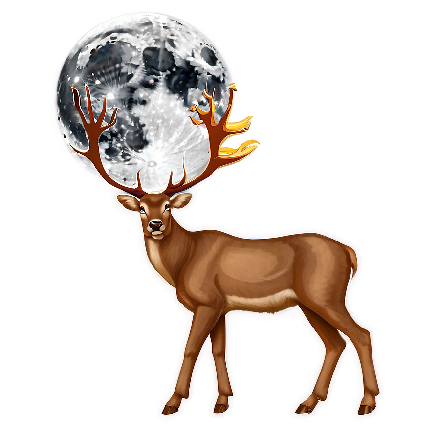 Buck And Moonlit Night Png 06252024 PNG Image