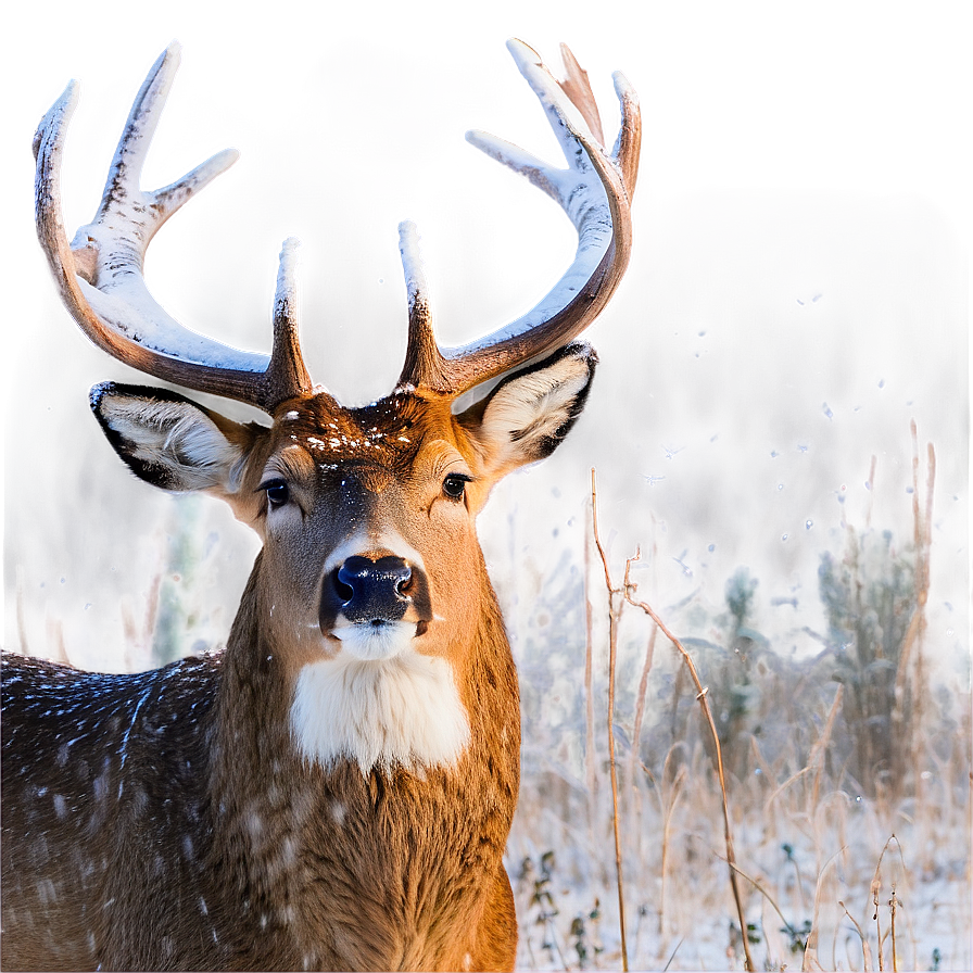 Buck In Snowstorm Png 06252024 PNG Image